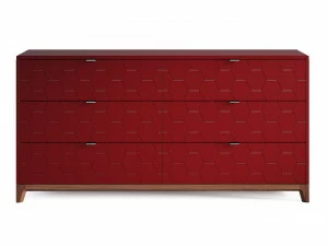 Комод для спальни с 6 ящиками красный "Гравировка 5" Case №3 THE IDEA ДИЗАЙНЕРСКИЕ 210208 Красный