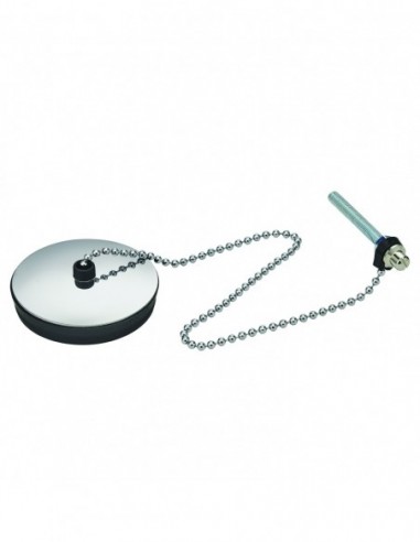 010300 000 00  Стопор цепи с зажимом, длина 300 мм, длина 54,6 / 57,5 ​​мм, нержавеющая сталь, хромированная Valentin Чернить  - Вид №1