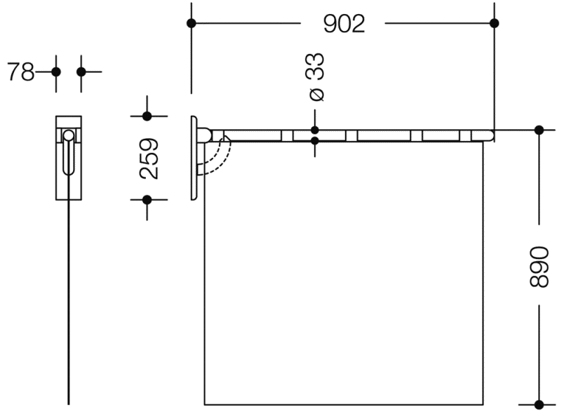 801.52B20080 защита от брызг для душа HEWI Edition matt | Polyamid  - Вид №5