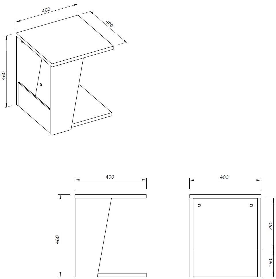 TemaHome Низкий сервисный столик из дерева с контейнерным отсеком Albi 9003.629907/14  - Вид №8