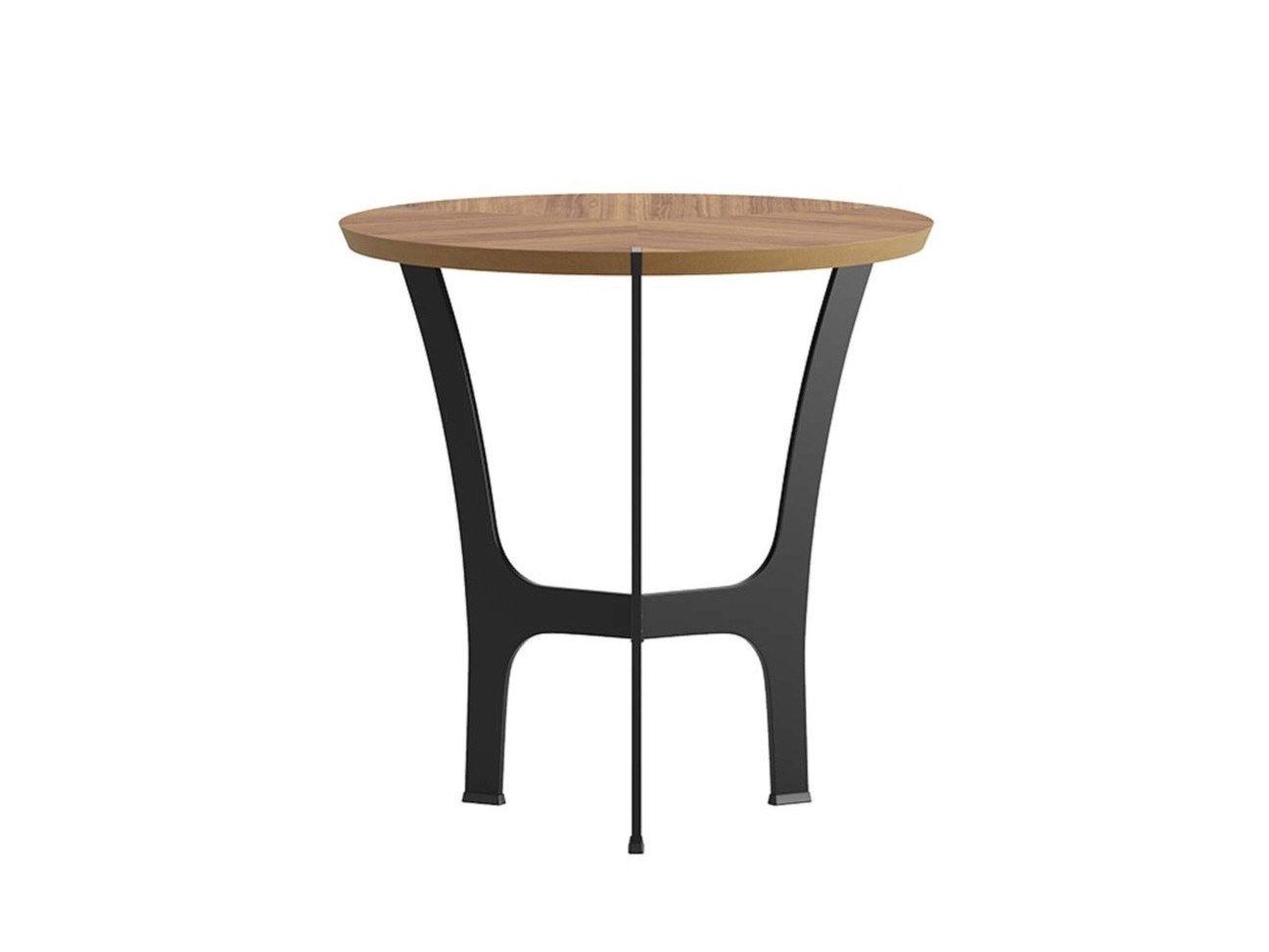 Круглый журнальный столик из шпона и металлического основания Ersa Ravel ARCH-00096089