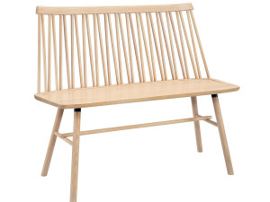 Скамейка из белого дуба со спинкой