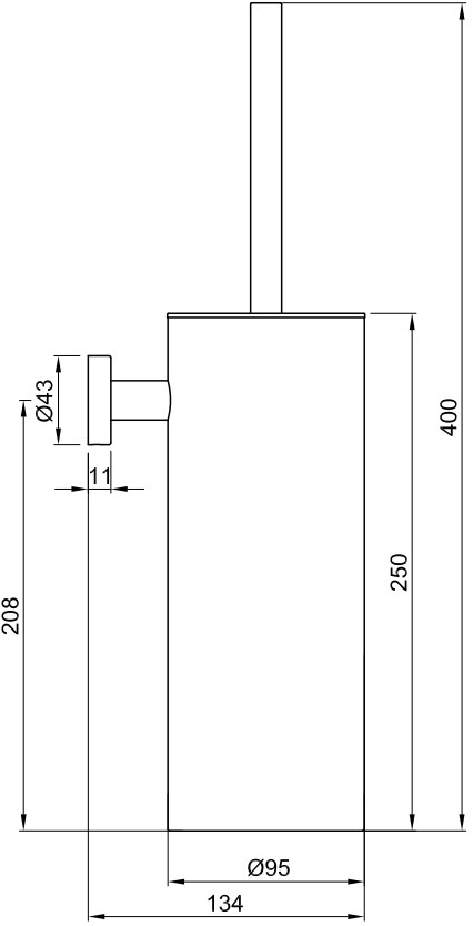 JEE-O Настенный ершик для унитаза из нержавеющей стали Slimline 801-0030/3/4 - Вид №3