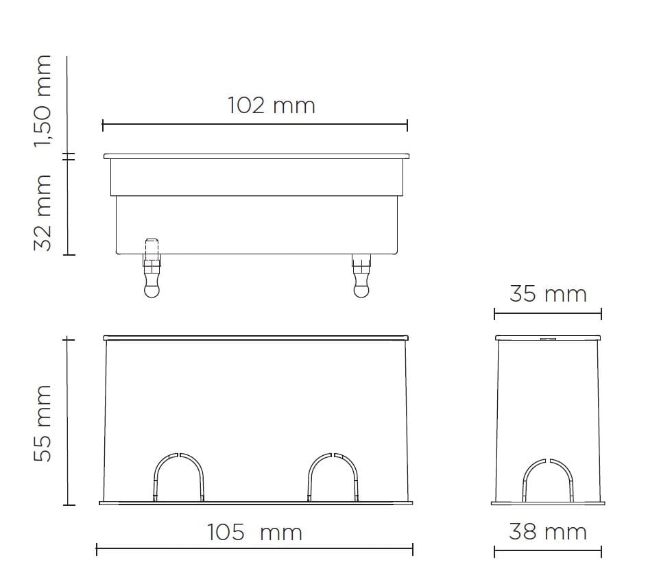 Анодированный алюминиевый светодиодный встраиваемый настенный светильник PUK HYDROFLOOR NANO LINEAR ARCH-00090224 - Вид №4