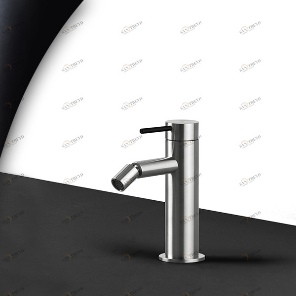 Смеситель для биде сталь матовая с черной ручкой Toki Radomonte TKI4SCIL12