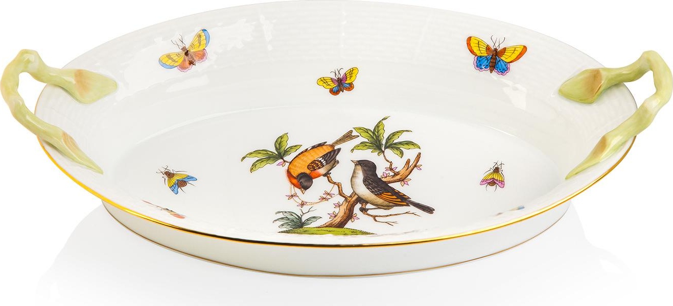 62453 Herend Хлебница овальная с ручками 30,5см "Ротшильд" Фарфор 