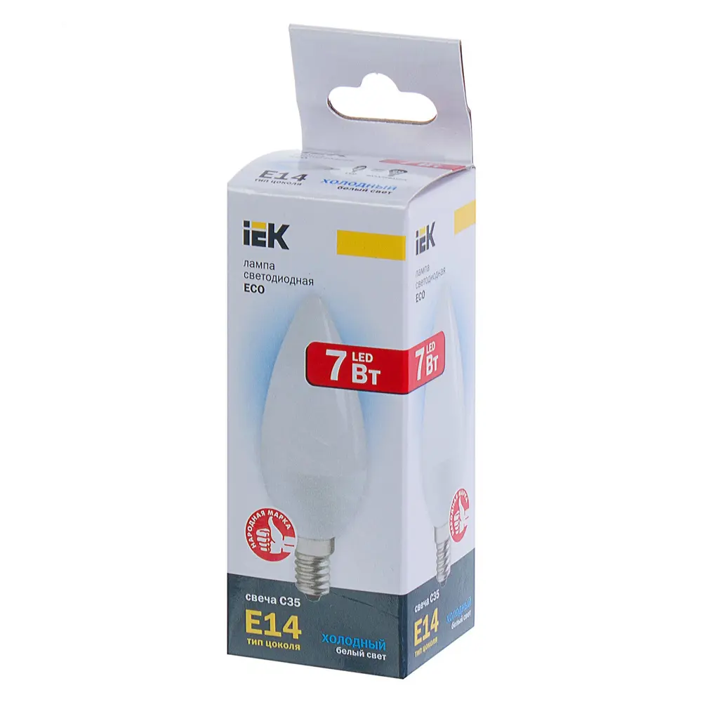 Лампа светодиодная IEK C35 Свеча E14 7 Вт 4000К свет холодный белый 81944922 STLM-2160453  - Вид №3