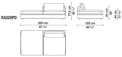 B&B Italia Модульный угловой диван из ткани Richard sun-id-1472345 - Вид №69