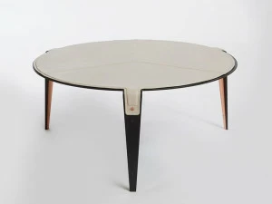 GABRIEL SCOTT Круглый кожаный журнальный столик для гостиной Bardot