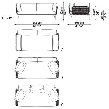 B&B Italia Outdoor 3-х местный тканевый садовый диван Ribes sun-id-1376958 - Вид №20