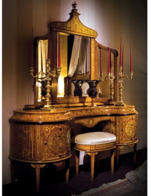 Bellotti Ezio Прямоугольное зеркало из вишневого дерева в раме Stile maggiolini 3464 - Вид №1