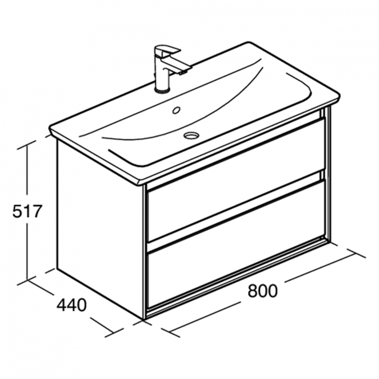 E0819KN Тумба для раковины 80 см Ideal Standard CONNECT AIR - Вид №6