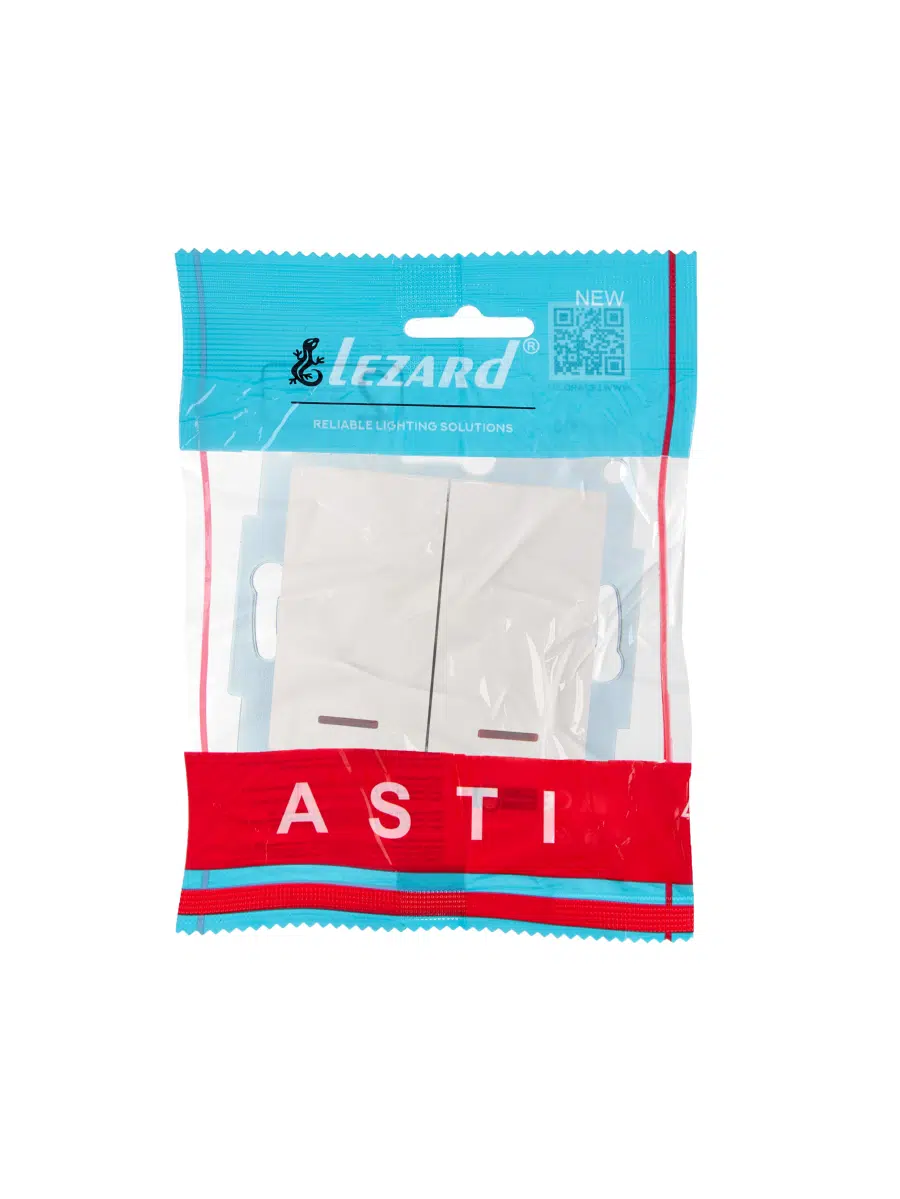 ASTI Выключатель 2-ой с подсветкой крем, механизм LEZARD 7081-0388-112 - Вид №3
