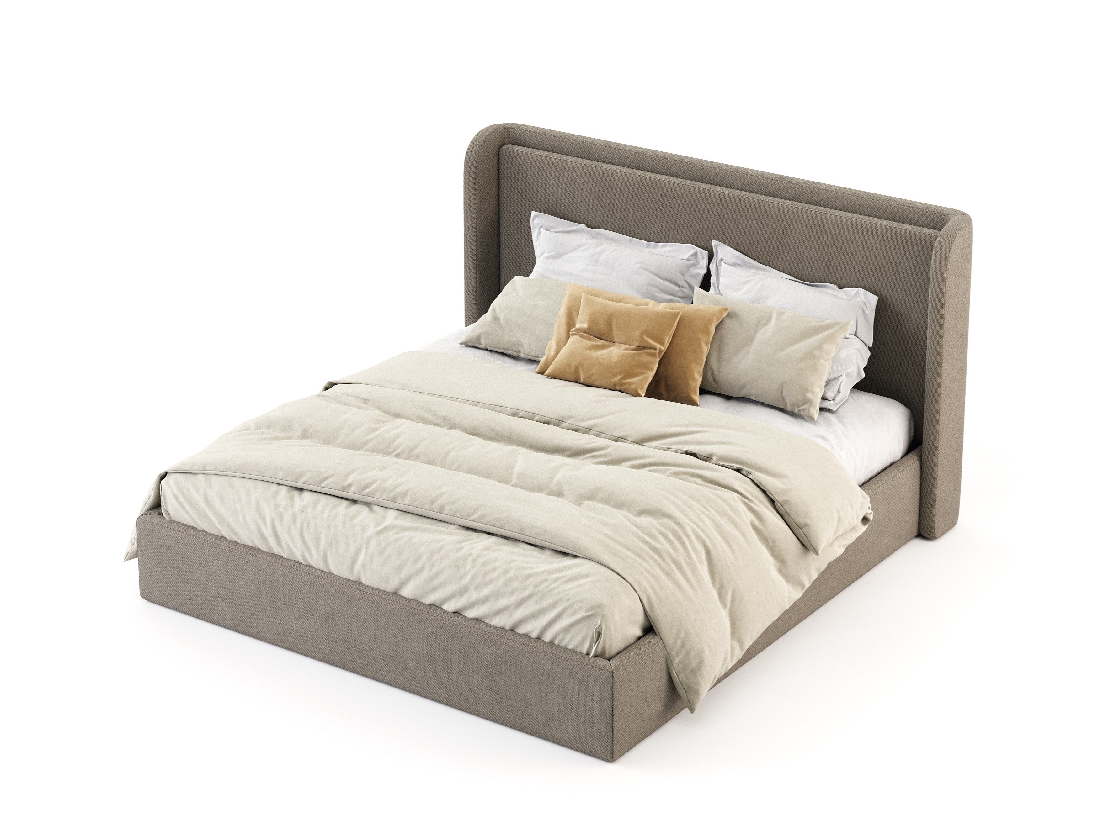 Двуспальная кровать из ткани с мягким изголовьем Stylish Club Porto ARCH-00034730 - Вид №24