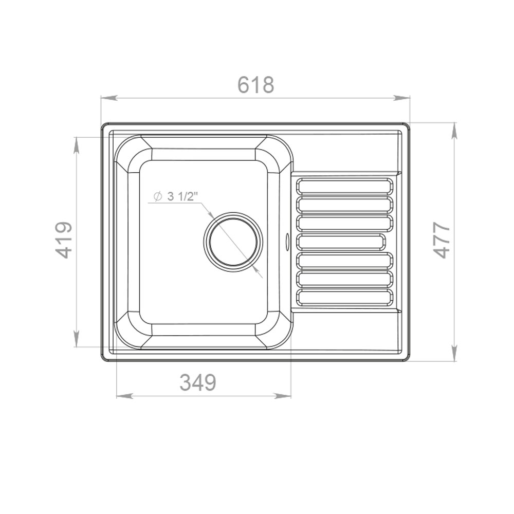 RQ89 белый Мойка кухонная прямоугольная Raiber  - Вид №1