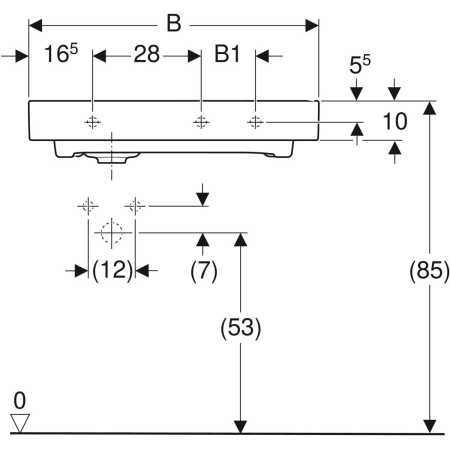 500.549.01.1 Раковина Geberit Citterio с полкой Geberit  - Вид №3