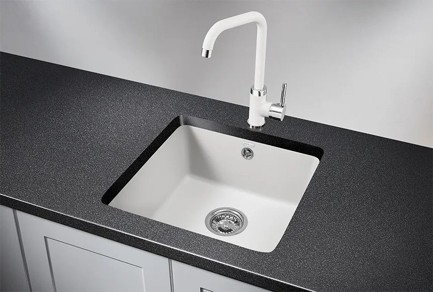 3801, АРКТИК (БЕЛЫЙ), кухонная мойка, кварц GRANULA 3801-ST87