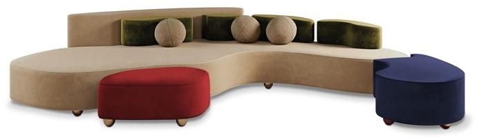 Malabar Изогнутый бархатный диван sun-id-1371500 - Вид №1