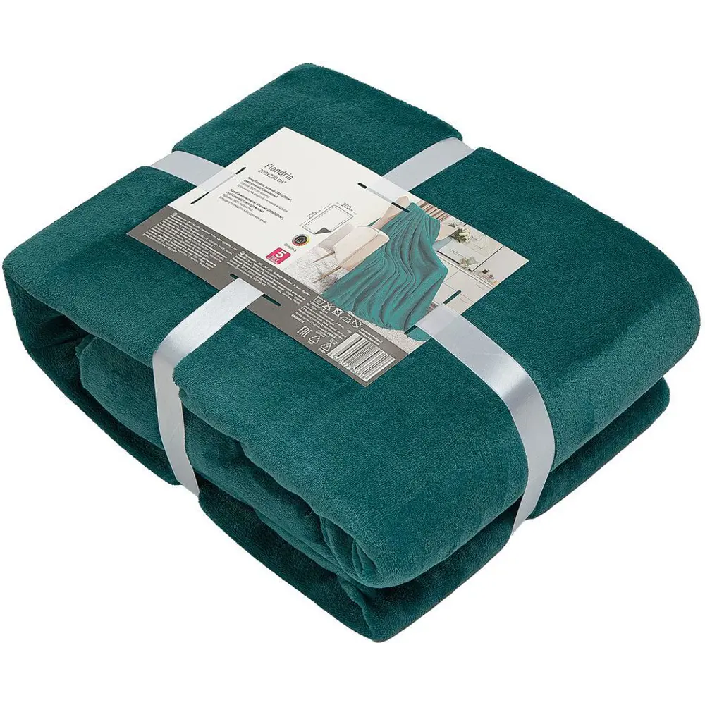 Плед Flandria 200x220 см микрофибра цвет бирюзовый Santreyd Emerald STLM-2054947 - Вид №2