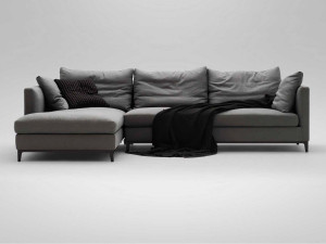 Тканевый диван с полуостровом