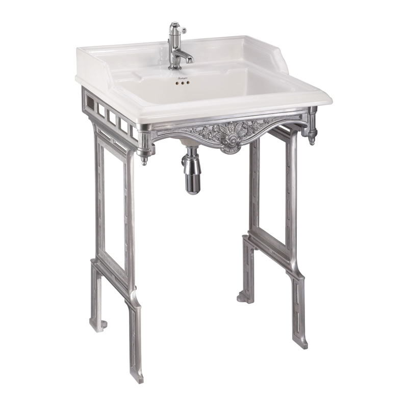 Burlington Classic Классическая раковина 65 см и подставка для раковины из матового алюминия в Медичи с 2-мя летками B15 2TH M T38 ALU 