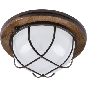 Светильник для бани TDM Electric НПБ 1302 с решёткой 60 Вт IP54 6 м² накладной круг цвет коричневый