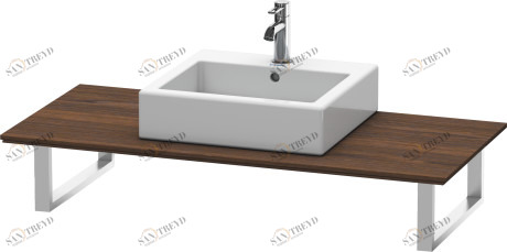 XL026C06969 Консоль для накладных раковин и встраиваемых умывальников, для угла слева X-Large #XL026C 550 мм Орех брашированный (натуральный шпон) Duravit