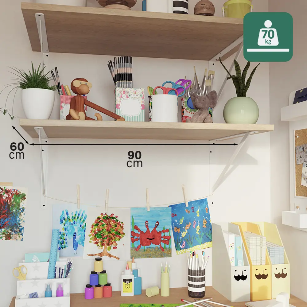 Утилитарный кронштейн Dolmen 32.3x50 см нагрузка до 70 кг цвет белый Santreyd STLM-2133432 - Вид №5