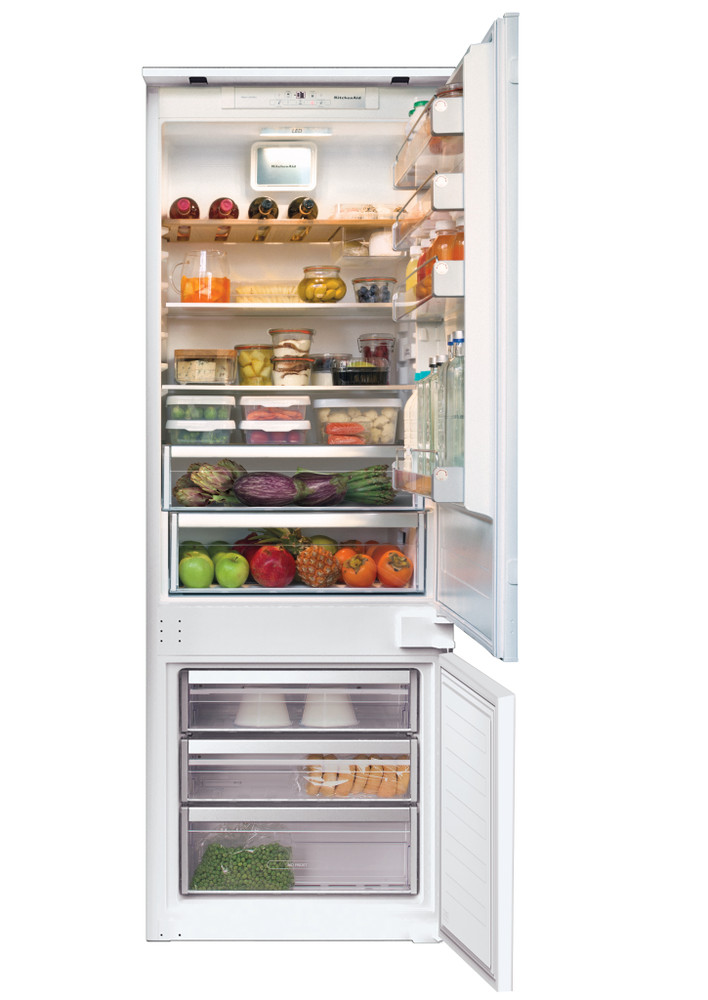 KCBDR 20701 2 ВЫСОКИЙ 400 ПЛЮС 193 СМ КОМБИНИРОВАННЫЙ ХОЛОДИЛЬНИК С НАВЕСНЫМИ ПЕТЛЯМИ KitchenAid 