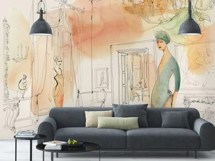 Классические обои ПВХ бесплатно, ЭКО, моющиеся WallPepper нюансы ARCH-00121216