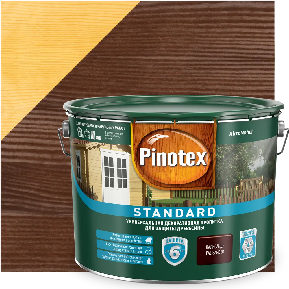 Антисептик Pinotex Standard цвет палисандр 9 л STLM-2204731