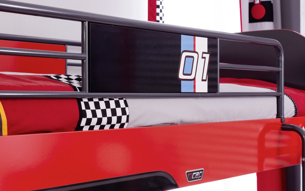 Детская двухъярусная кровать 90х200 см черная Champion Racer CILEK CHAMPION RACER 00-3832152 Черный;красный Santreyd  - Вид №1