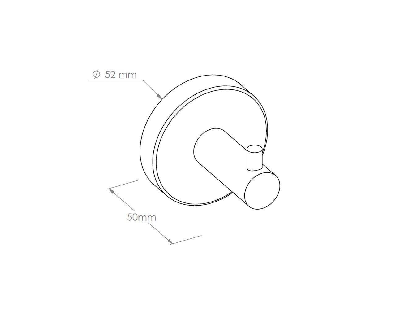 MHW30 Одинарная вешалка из хромированной латуни, RHINO, матовая Merida  - Вид №1