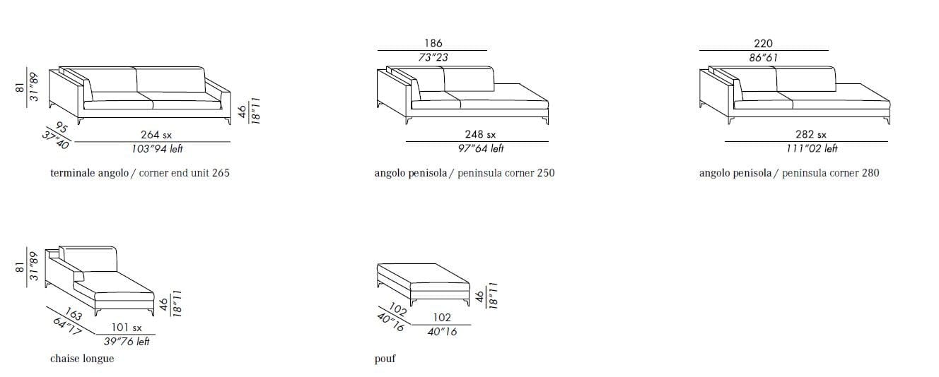 Съемный диван из ткани Meridiani Prince ARCH-00066898 - Вид №3