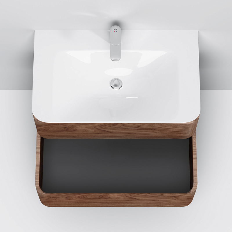 M30FHX0802NF База под раковину подвесная 80 см ящики орех текстурированная шт AM.PM Sensation - Вид №2