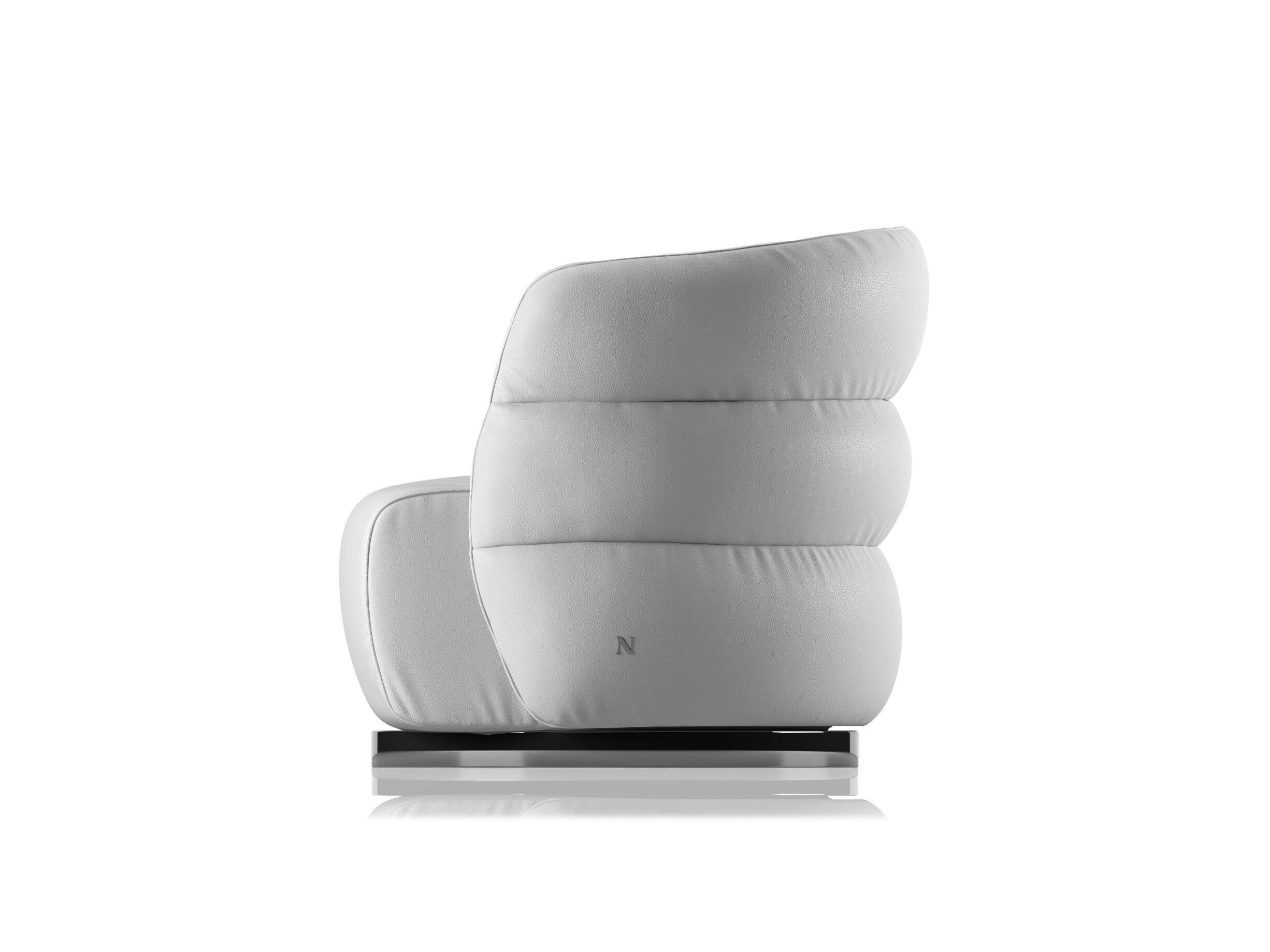 Кожаное вращающееся кресло с подлокотниками Natuzzi Italia COUTURE ARCH-00098579 - Вид №2