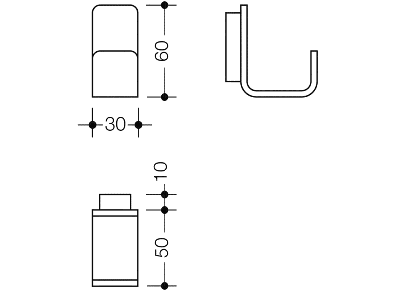 805.90.110 одиночный крючок HEWI System 111 | Edelstahl  - Вид №9