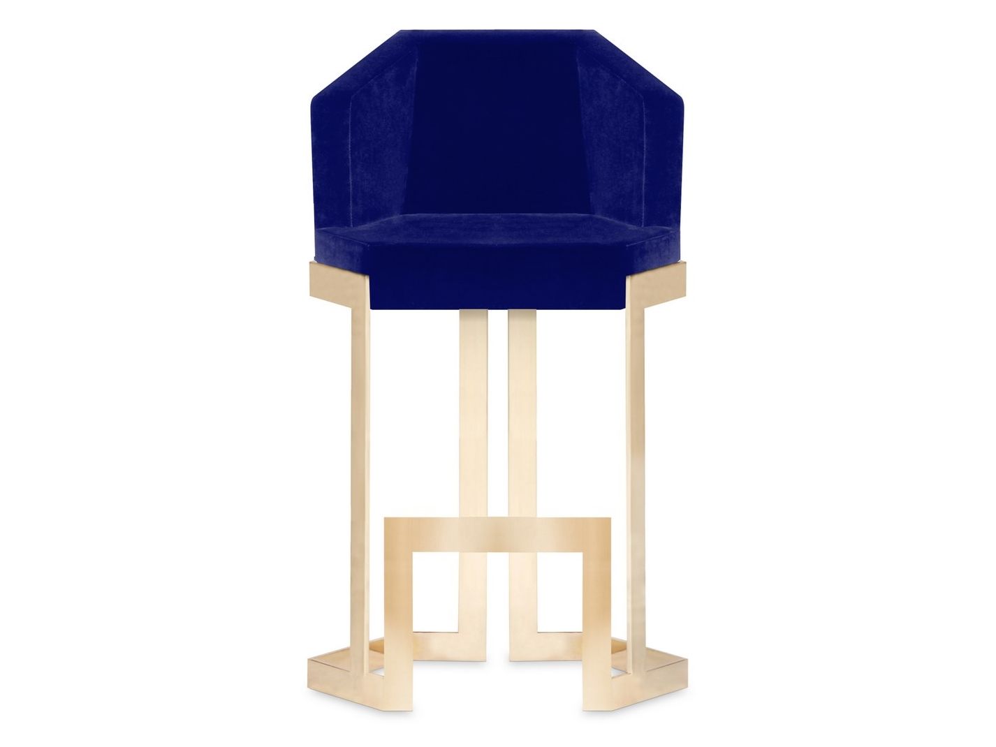 Бархатный барный стул и латунное основание ROYAL STRANGER THE HIVE ARCH-00083804 - Вид №1