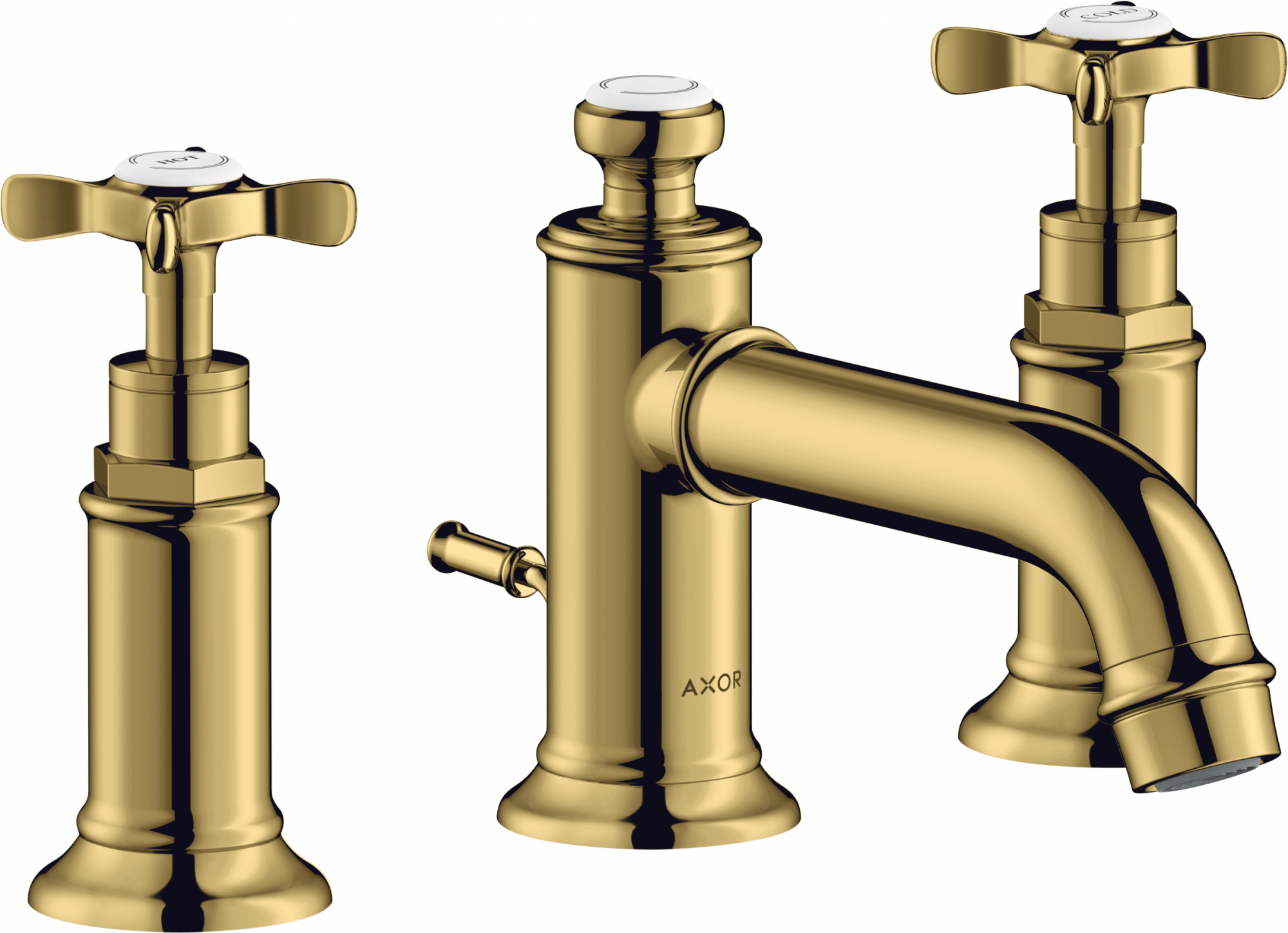 16536990 Смеситель для раковины 30 на 3 отверстия с поперечными ручками и сливным гарнитуром AXOR MONTREUX