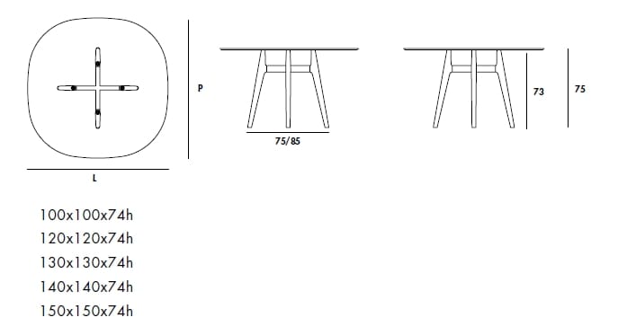 Керамический квадратный стол Sovet Italia LEWOOD SHAPED ARCH-00092832 - Вид №2