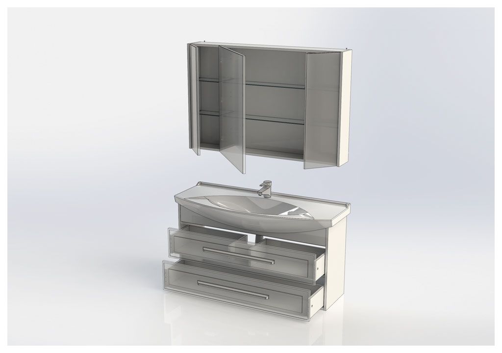 Мебель для ванной Aquanet Остин 120 дуб кантербери/белый 00213133 - Вид №4