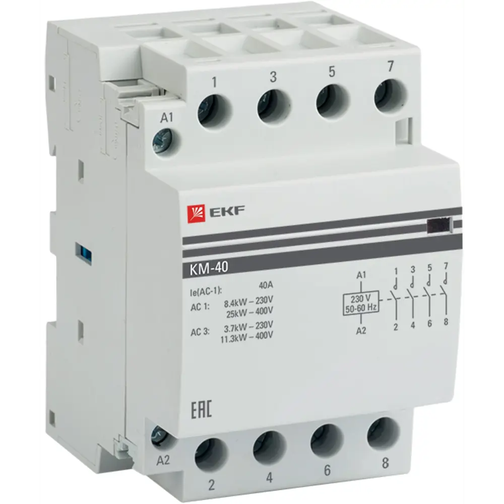 Контактор EKF КМ 4NО 40 А 230-400 В STLM-2119237