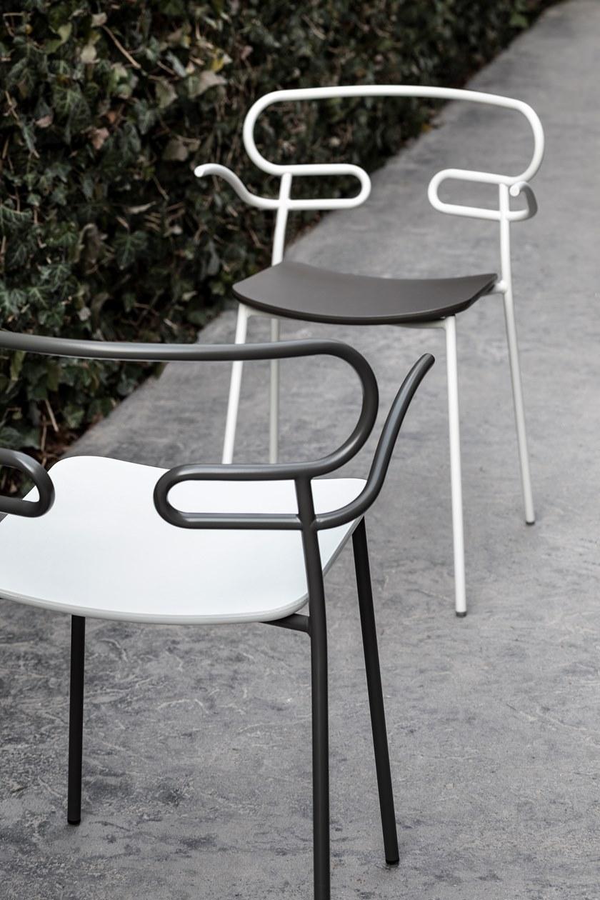 TrabA' Стул из металла и полиуретана с подлокотниками Genoa 0048/0049-met-pu, - Вид №9