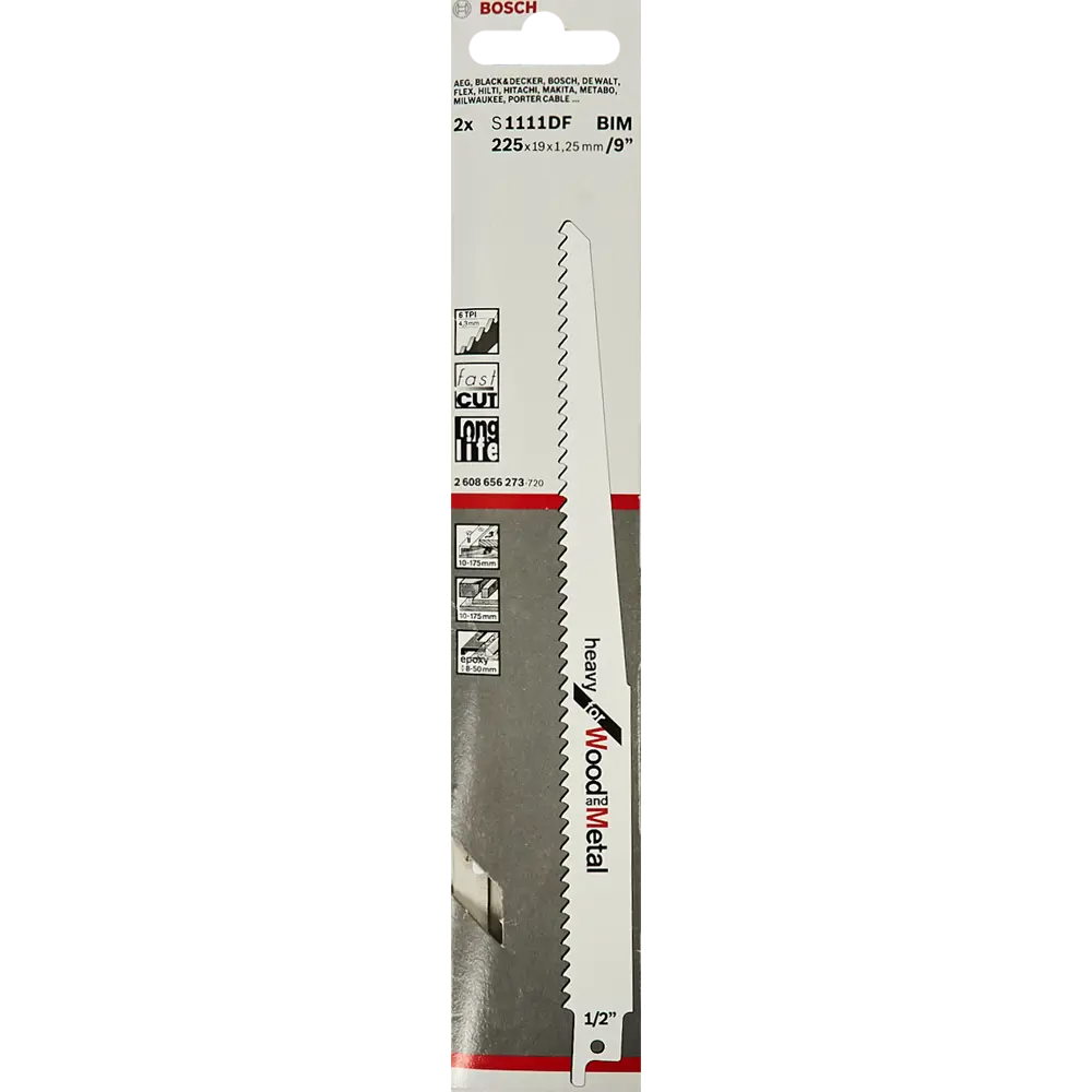 Пилка по дереву и металлу 225 мм для Bosch S1111DF 2 шт. 82798357 STLM-2197503 BOSCH PROFESSIONAL  - Вид №3