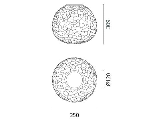 Настенный светильник / потолочный светильник из дутого стекла Artemide метеорит ARCH-00127445 - Вид №6