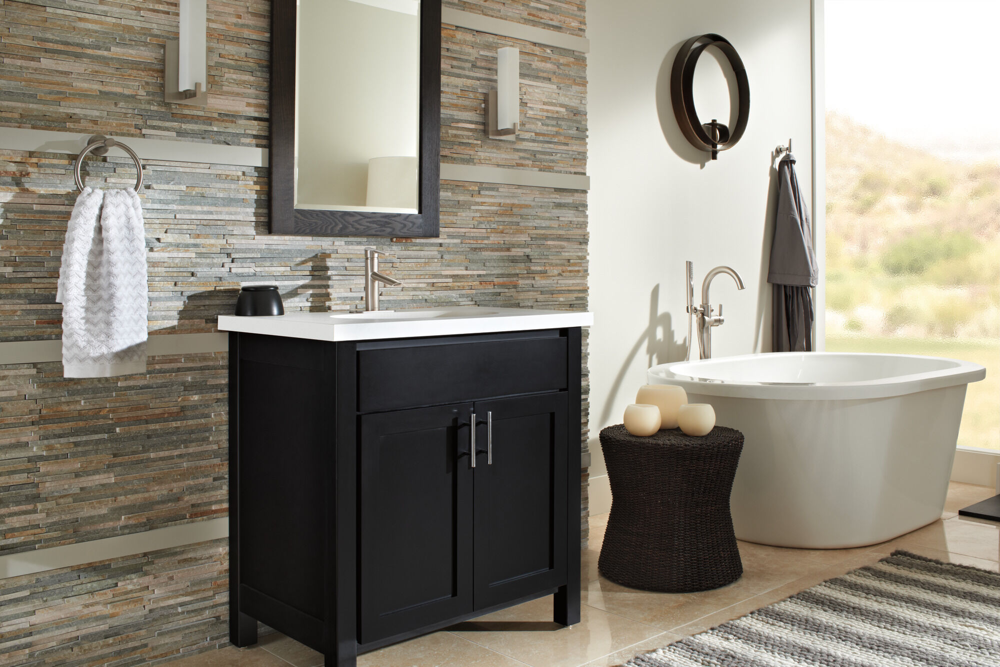 T4759-SSFL Напольная накладка для ванны с одной ручкой и ручным душем Delta Faucet Delta Нержавеющая сталь - Вид №2