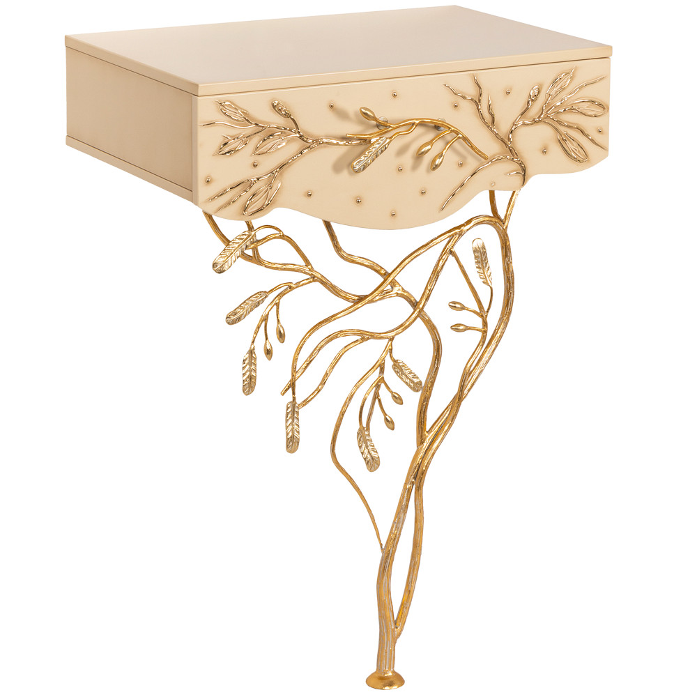 15013 Консоль Oliva Branch Айвори Мраморное золото BOGACHO 4627196596863 - Вид №4