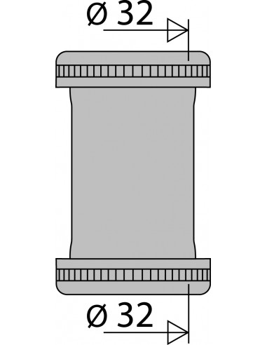 020600 008 00  Втулка для раковины, входа и выхода Д. 32 мм, матовый никель Valentin Матовый Никель  - Вид №2