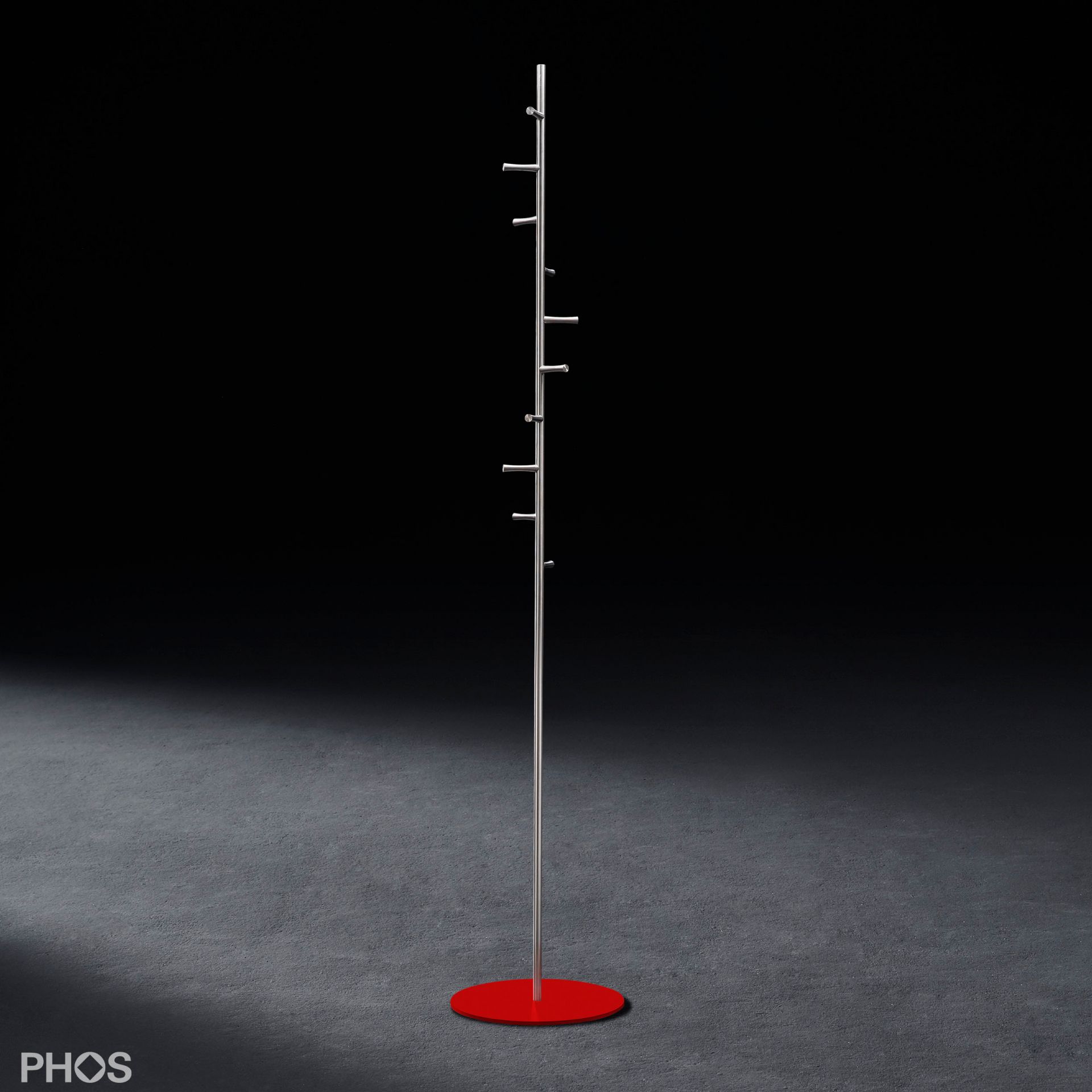 GSTH10F-B-BPR Вешалка для полотенец и вешалка для верхней одежды с 10 крючками, основание: красное PHOS  - Вид №1