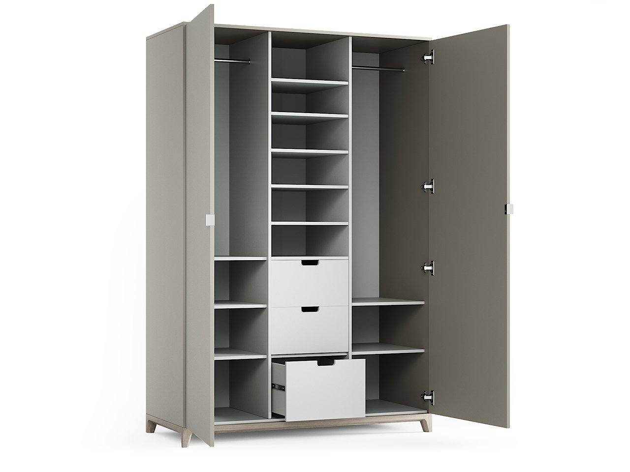 Шкаф распашной двухдверный платиновый Case THE IDEA  210348 Серый  - Вид №2